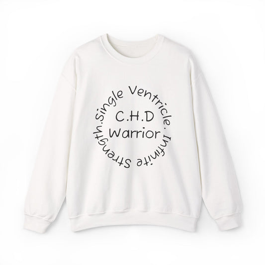 CHD Warrior Crewneck Sweatshirt — Single Ventricle, Tiny & Strong Circulation Awareness