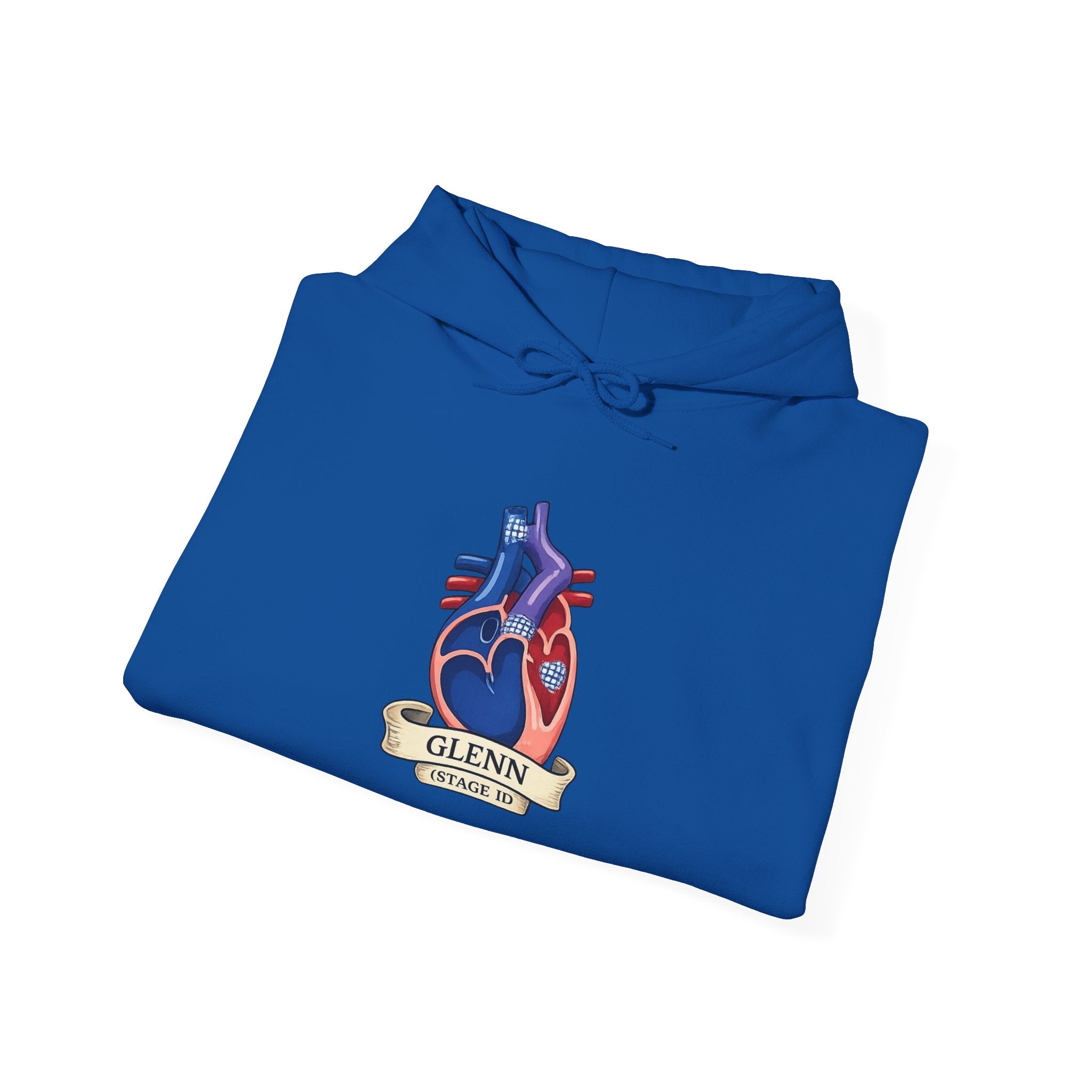 Anatomical Heart Hoodie — 'GLENN' Banner Vintage Tattoo Sweatshirt