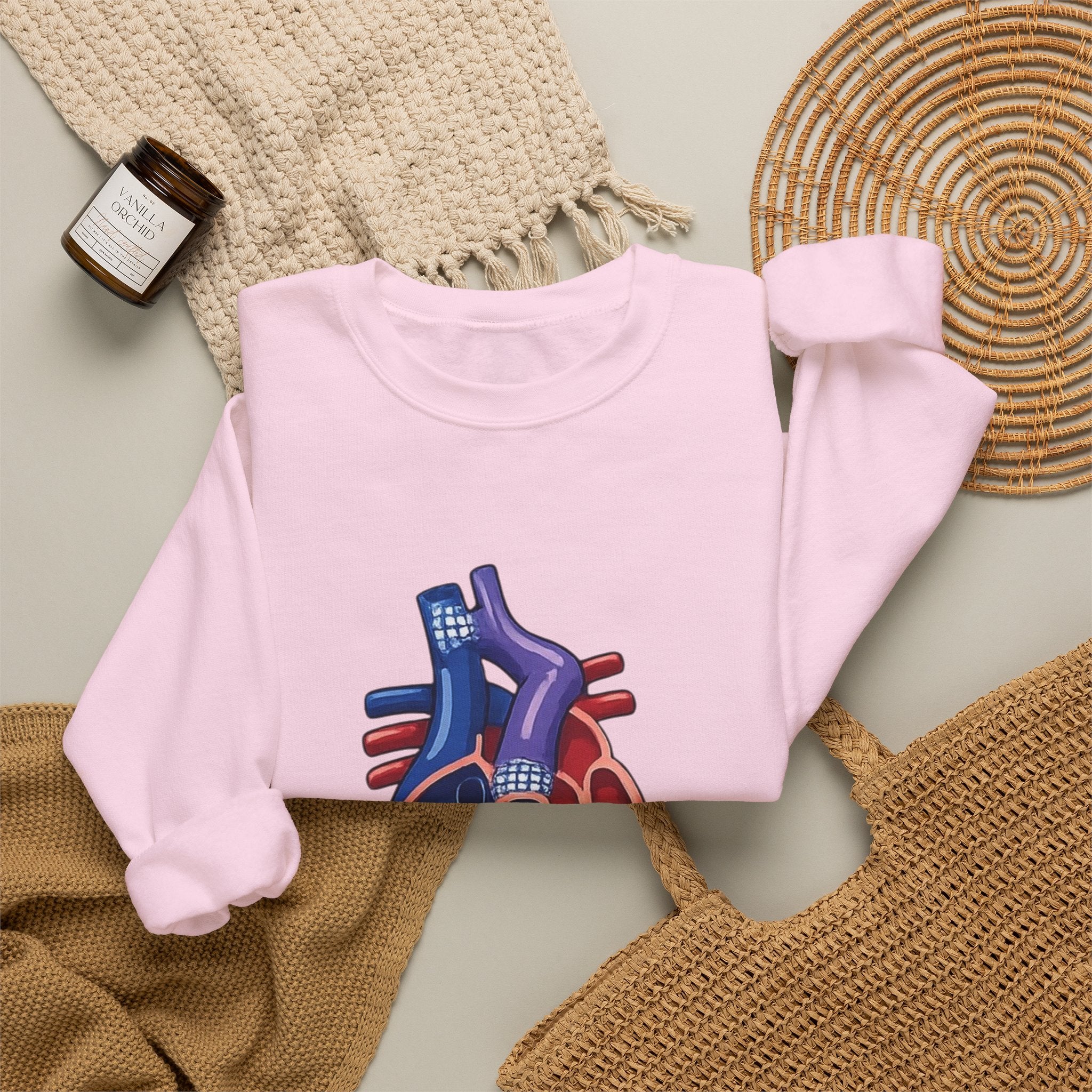 Heart Guitar Crewneck Sweatshirt — Personalized "GLENN (STAGE ID)" Musician Design