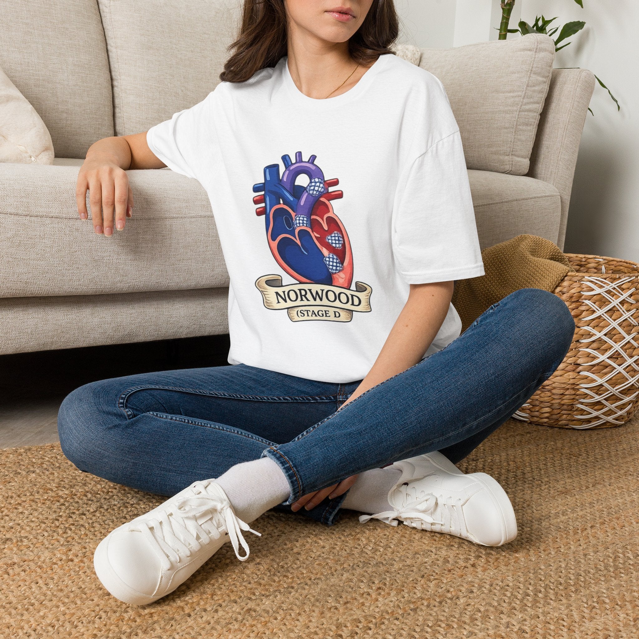 Anatomical Heart T-Shirt — Norwood Stage II Cardiology Design