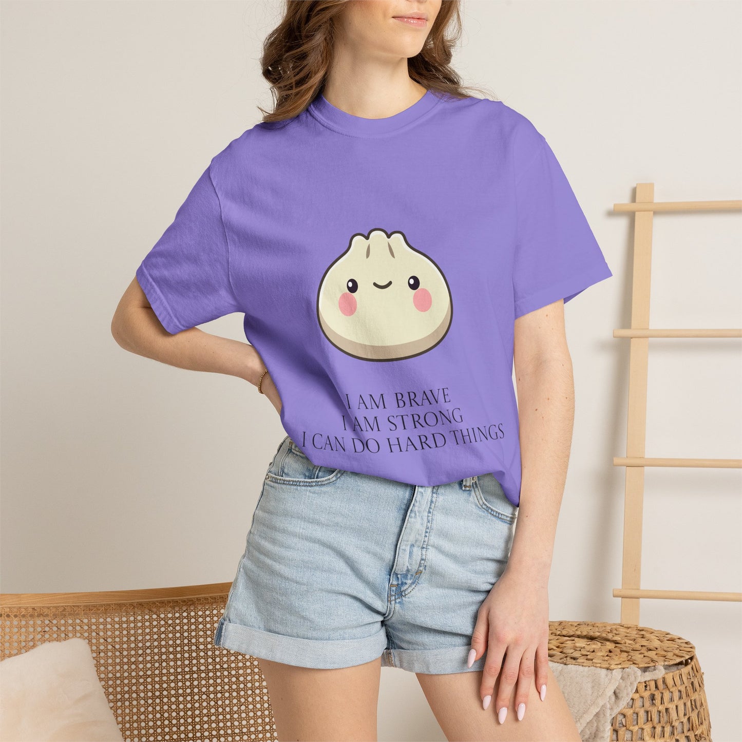Dumpling Comfort Tee — "I am brave, I am strong" Memorial T-Shirt
