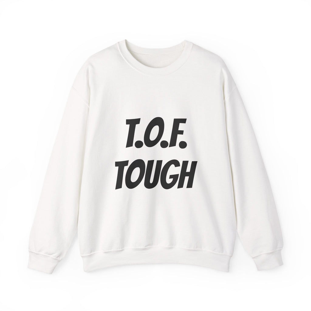 T.O.F. Tough Crewneck Sweatshirt — Minimal Heart Graphic