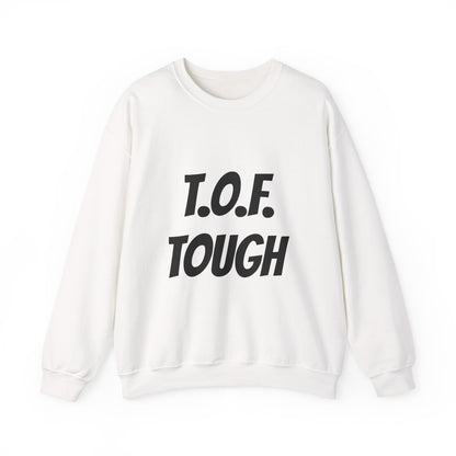 T.O.F. Tough Crewneck Sweatshirt — Minimal Heart Graphic