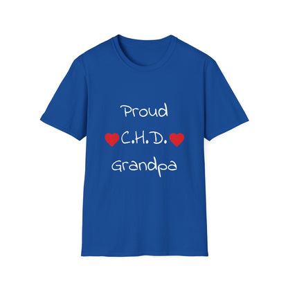 Proud C.H.D. T‑Shirt — Heart Support Shirt for CHD Awareness (Grandpa)