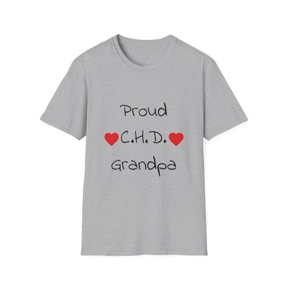 Proud C.H.D. T‑Shirt — Heart Support Shirt for CHD Awareness (Grandpa)