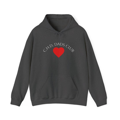 CHD Dads Club Hoodie — Minimal Heart Pullover for New & Expecting Fathers