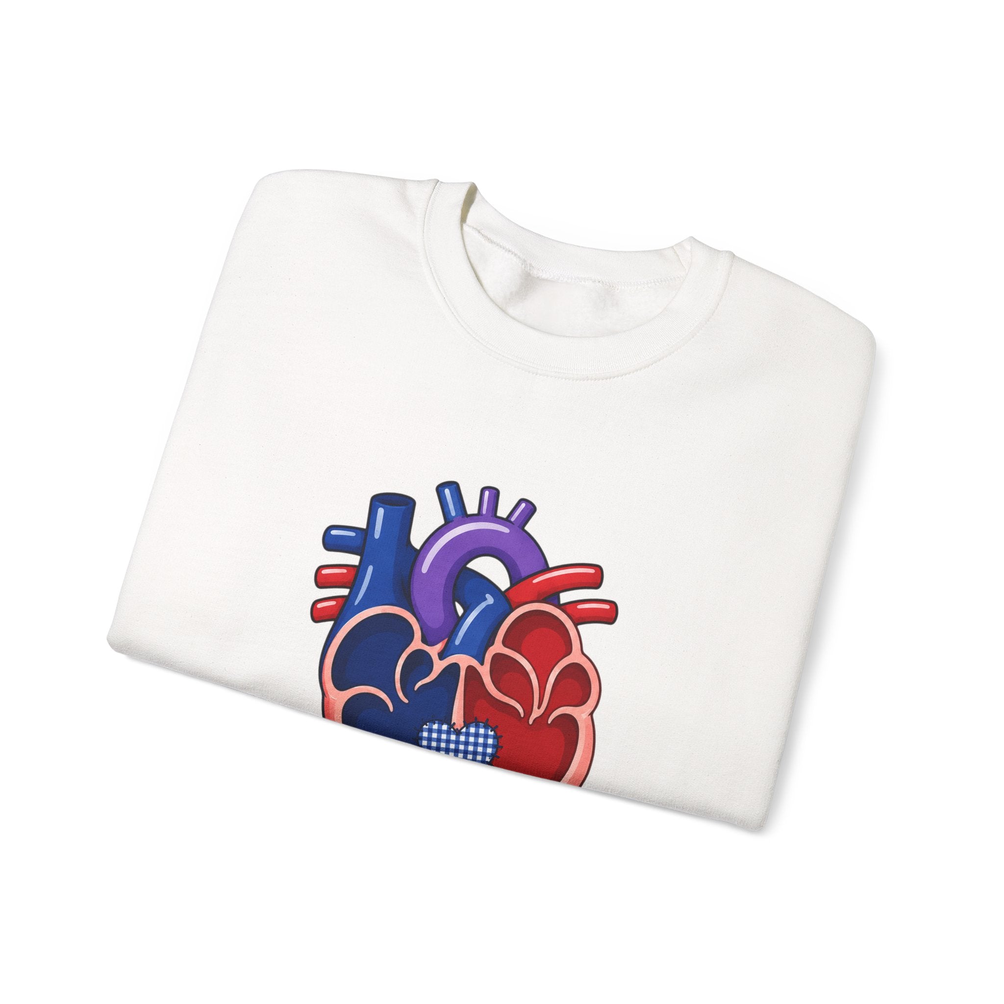 Bivent Heart Anatomy Sweatshirt — Bi Pride ‘Two Sides, One Strong Heart’ Crewneck