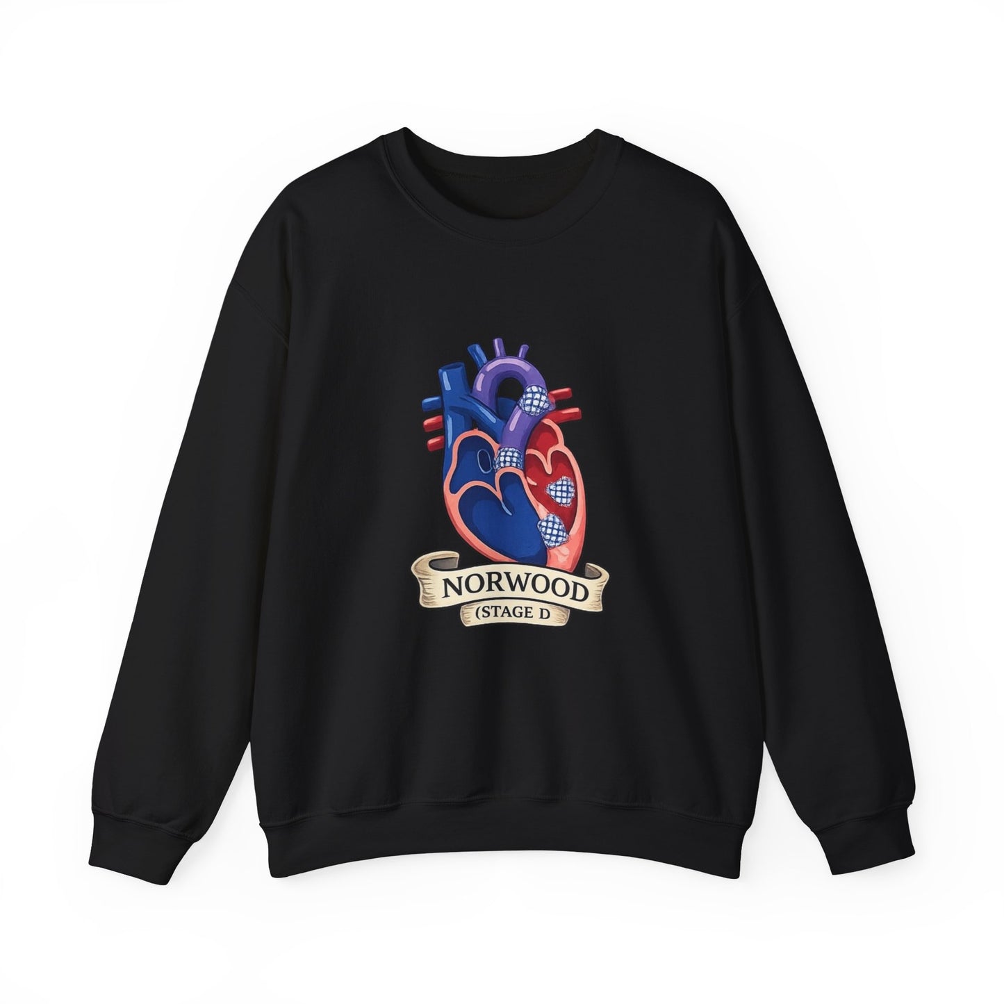 Crewneck Sweatshirt — Norwood Stage D Anatomical Heart Design