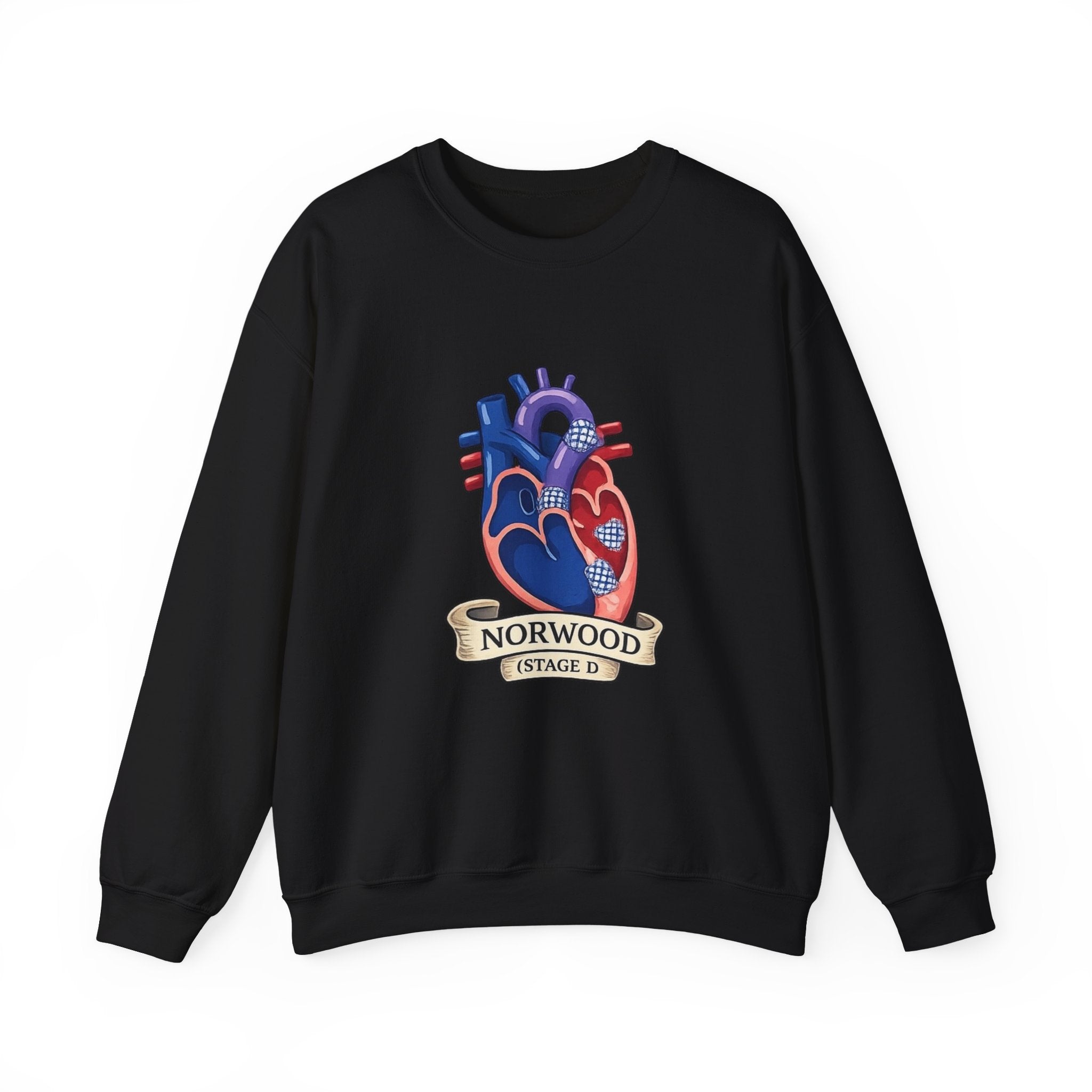 Crewneck Sweatshirt — Norwood Stage D Anatomical Heart Design