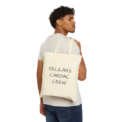 Custom Name 'Delilah's Cardiac Crew' Canvas Tote Bag