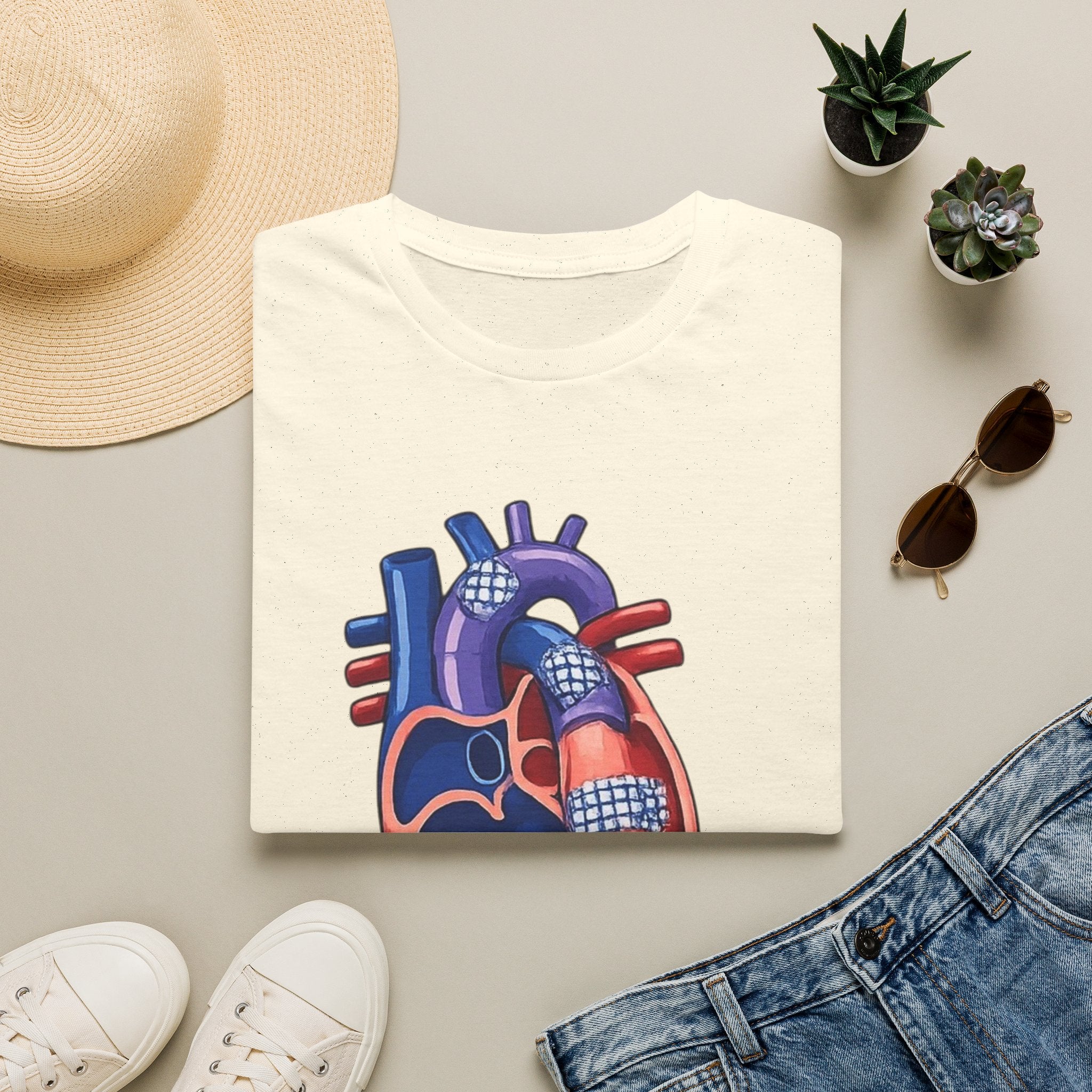 Anatomical Heart T-Shirt — 'FONTAN (Stage I/II)' Medical Illustration Tee