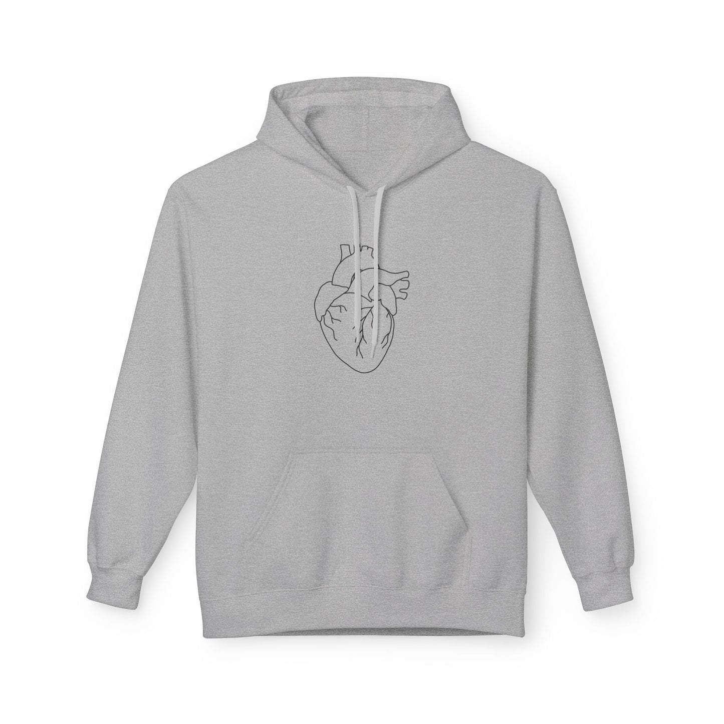 Minimal Anatomical Heart Hoodie — Line Art Medical Heart Pullover