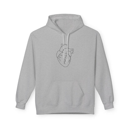 Minimal Anatomical Heart Hoodie — Line Art Medical Heart Pullover