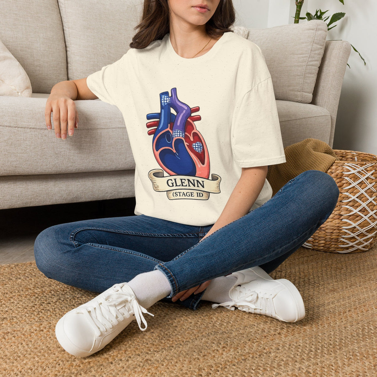 Anatomical Heart T-Shirt — Personalized "Glenn (Stage II)" Medical Art Tee