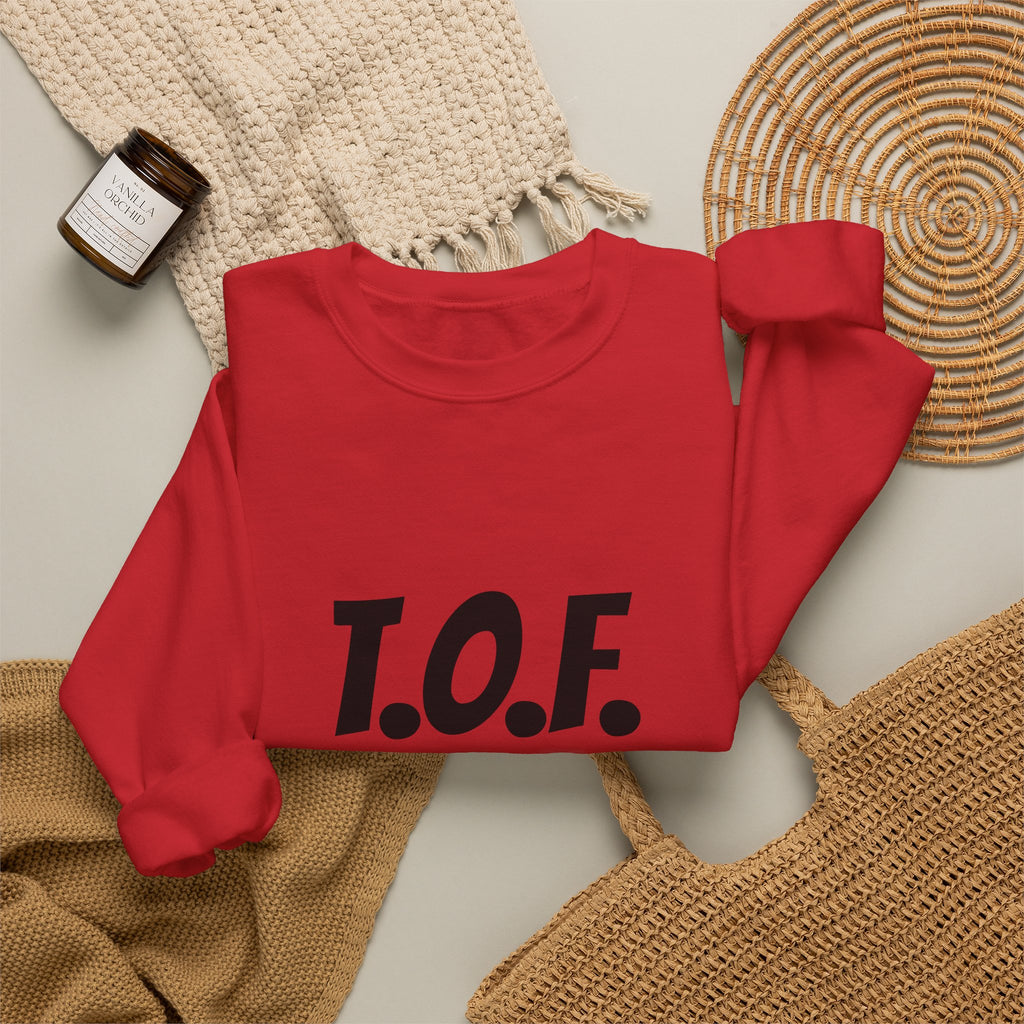 T.O.F. Tough Crewneck Sweatshirt — Minimal Heart Graphic