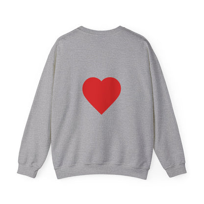 Crewneck Sweatshirt — "My Superhero Has a Heart Scar" Heart Back Design