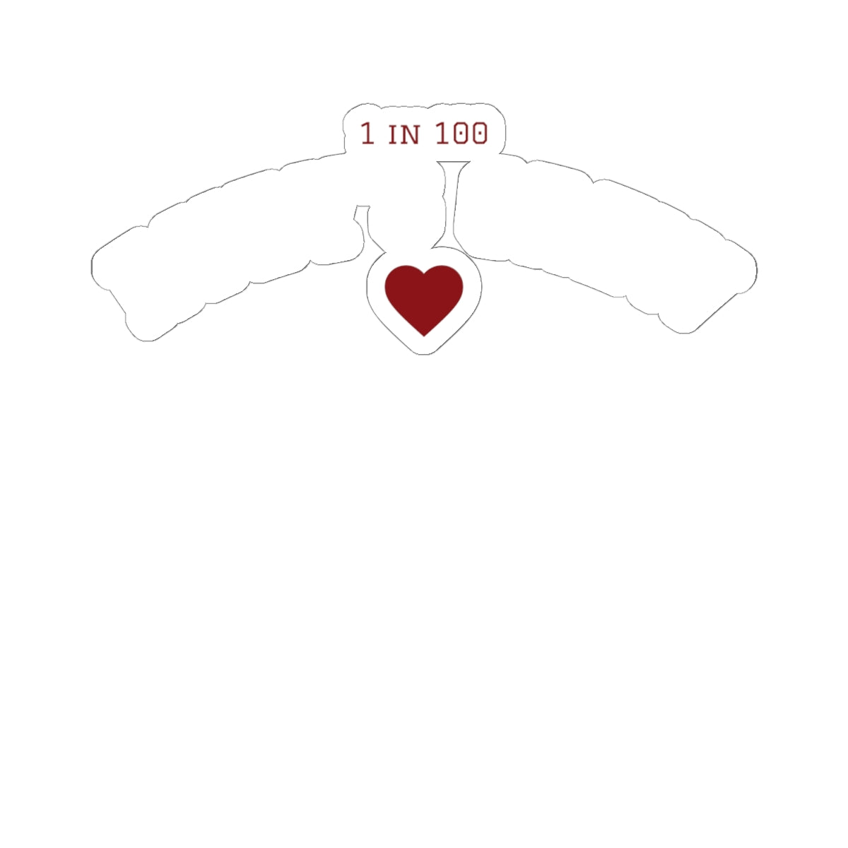 Ruby’s Crew Sticker — '1 in 100' Heart Kiss-Cut Sticker