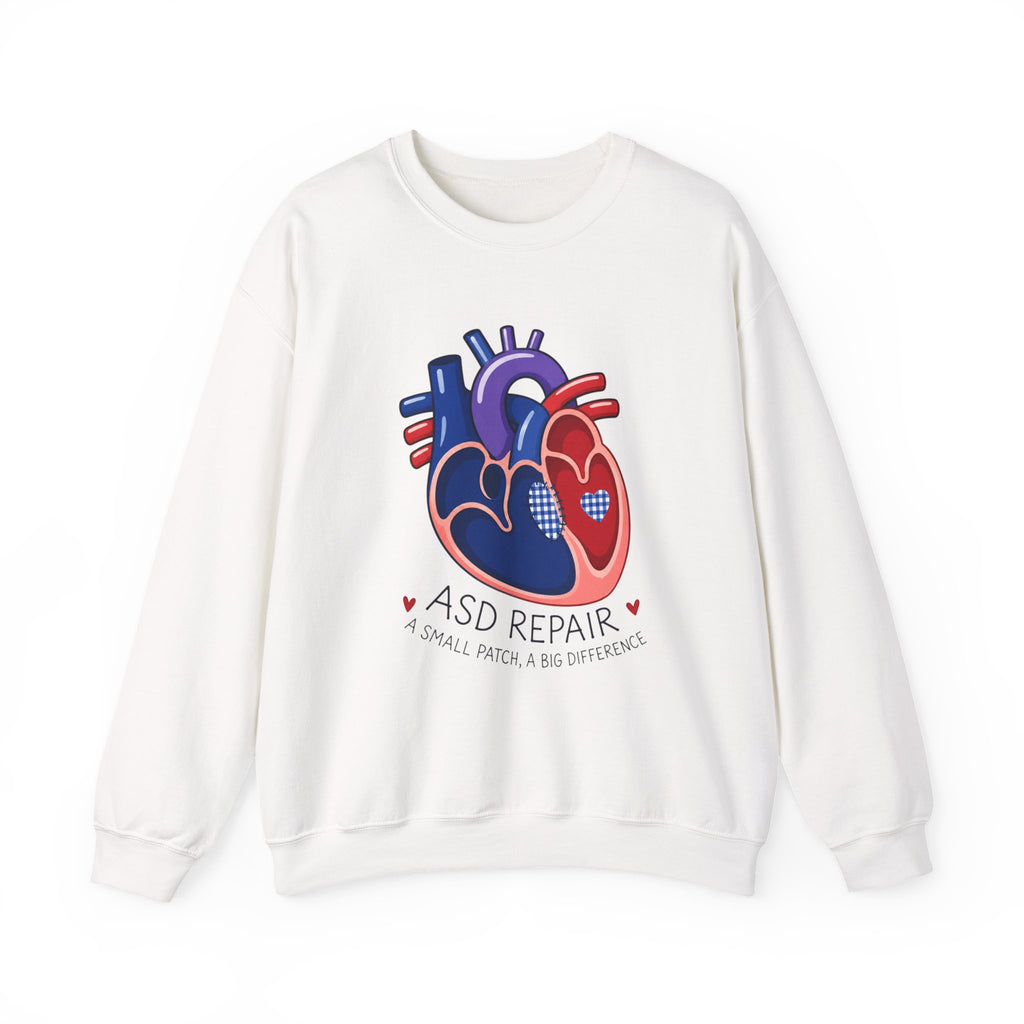 ASD Repair Heart Crewneck Sweatshirt — Autism Support Anatomical Heart Design