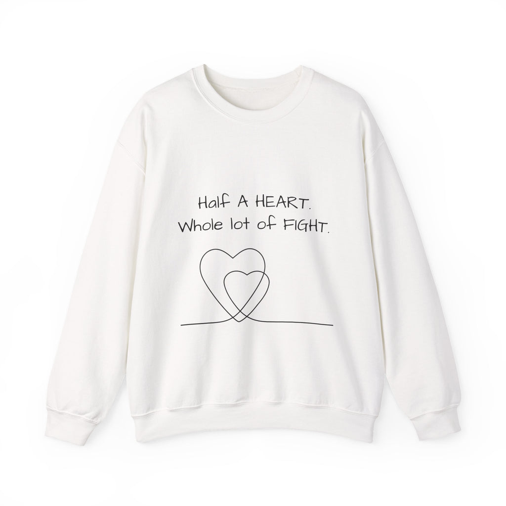 Half a Heart Crewneck Sweatshirt — HLHS awareness