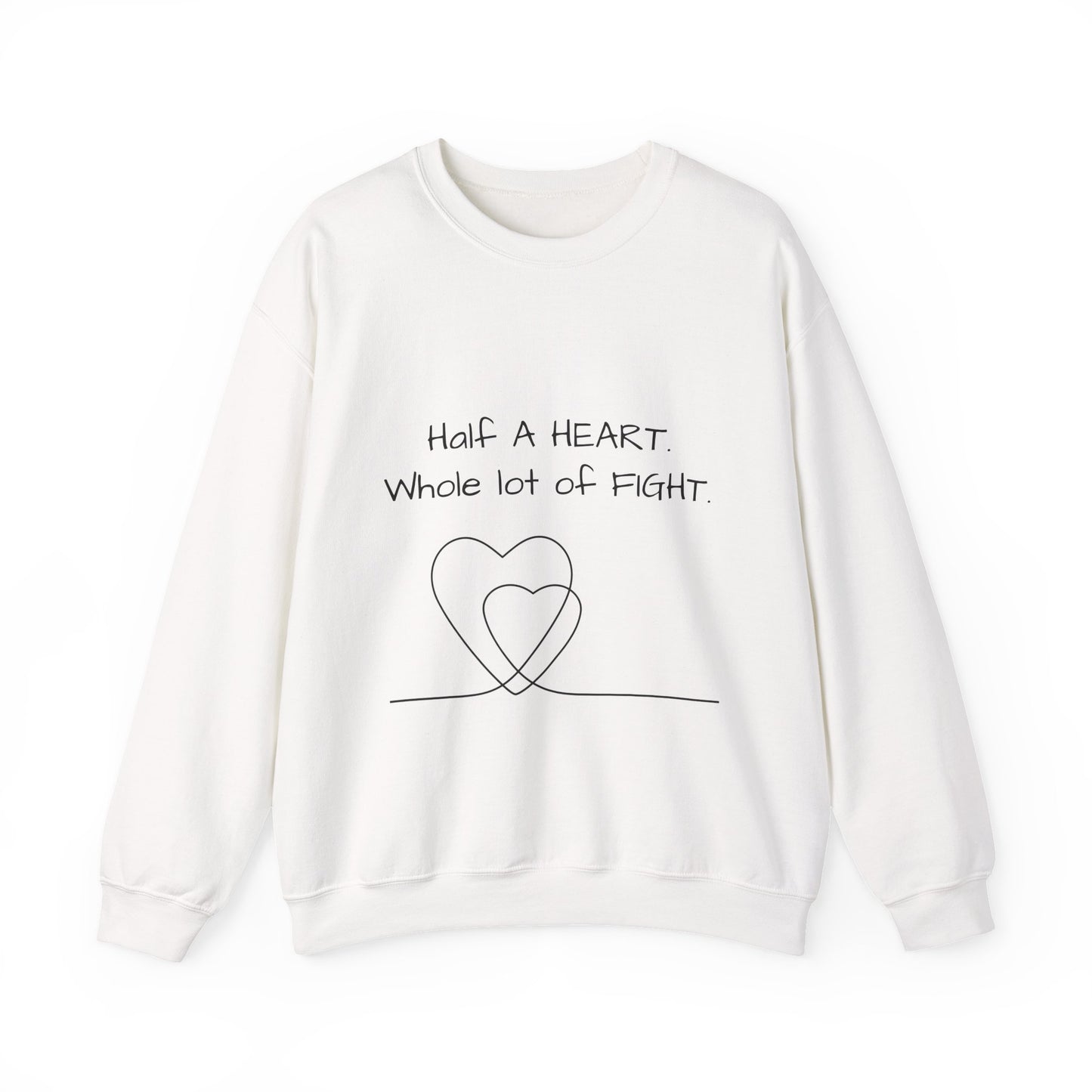 Half a Heart Crewneck Sweatshirt — HLHS awareness