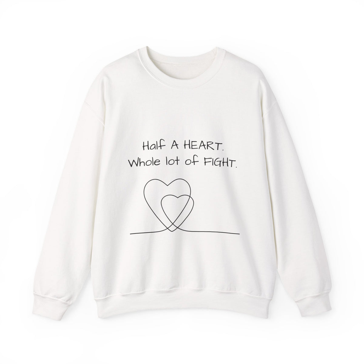 Half a Heart Crewneck Sweatshirt — HLHS awareness