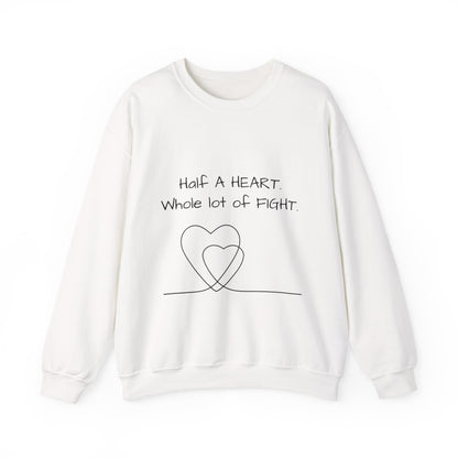 Half a Heart Crewneck Sweatshirt — HLHS awareness