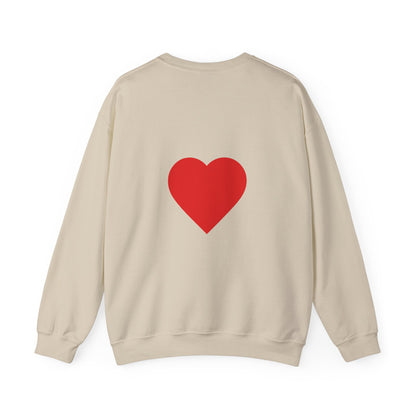 Crewneck Sweatshirt — "My Superhero Has a Heart Scar" Heart Back Design