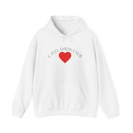 CHD Dads Club Hoodie — Minimal Heart Pullover for New & Expecting Fathers