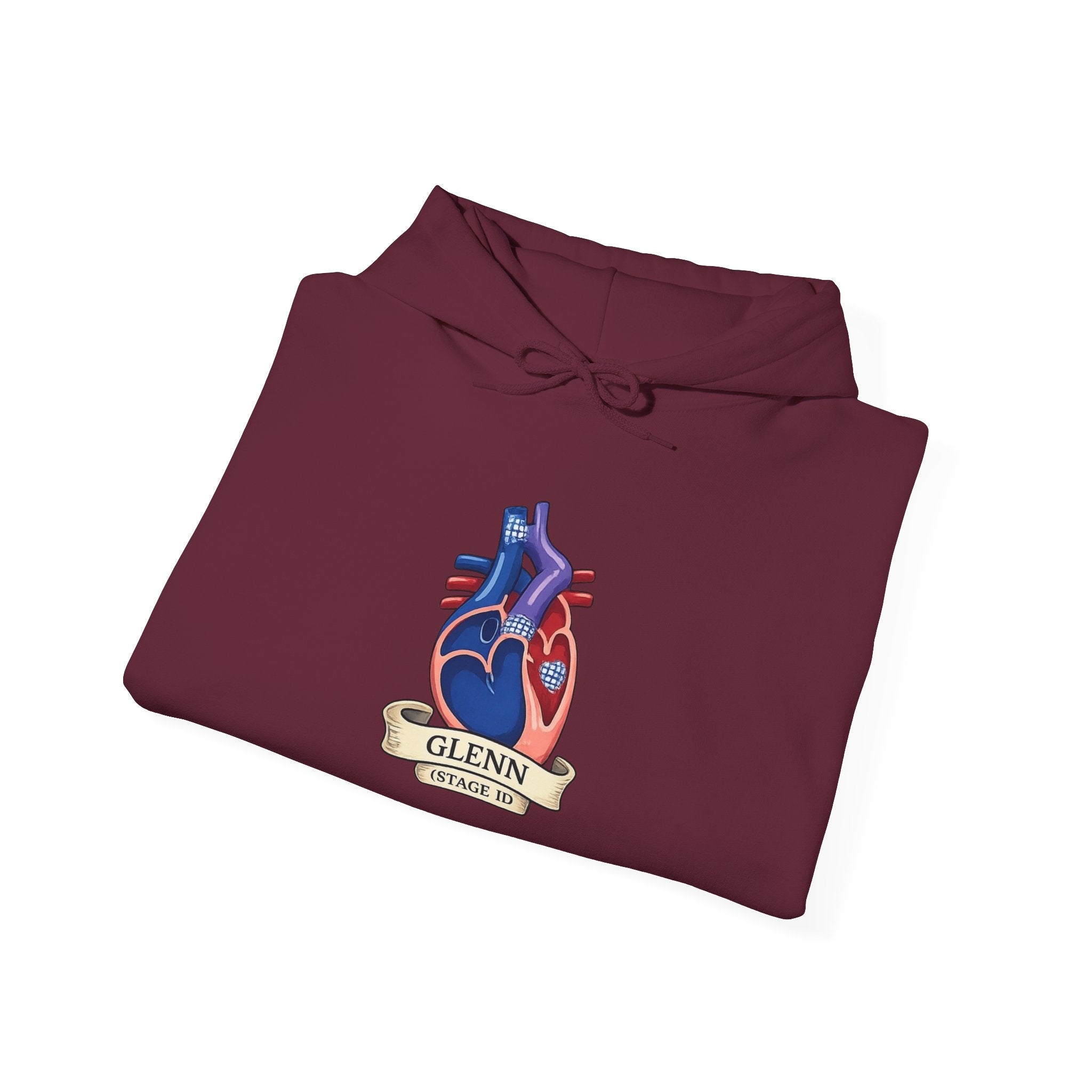 Anatomical Heart Hoodie — 'GLENN' Banner Vintage Tattoo Sweatshirt