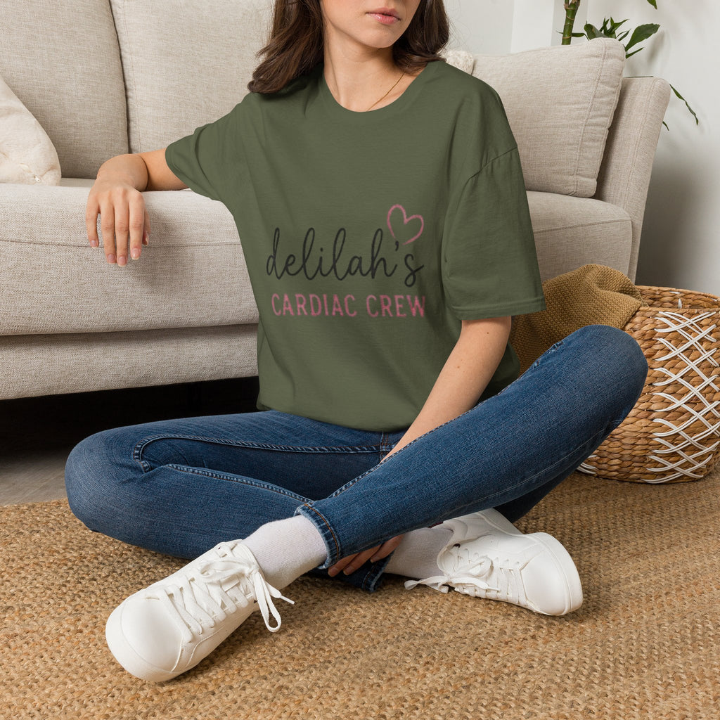 Delilah’s Cardiac Crew T-Shirt – Personalized Heartbeat Nurse/Medical Team Tee