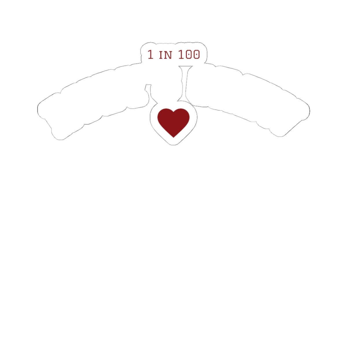 Ruby’s Crew Sticker — '1 in 100' Heart Kiss-Cut Sticker