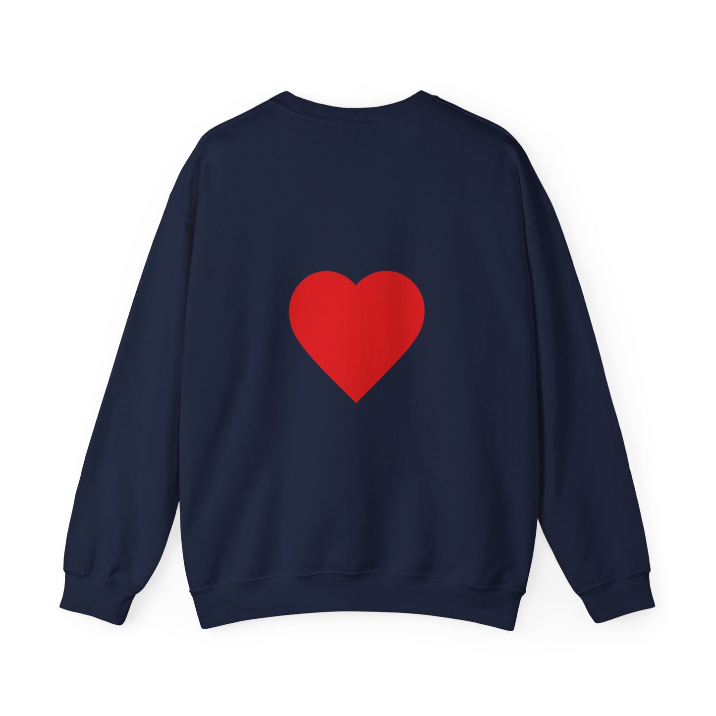 Crewneck Sweatshirt — "My Superhero Has a Heart Scar" Heart Back Design