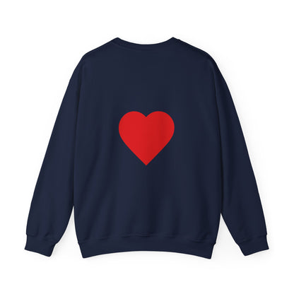 Crewneck Sweatshirt — "My Superhero Has a Heart Scar" Heart Back Design