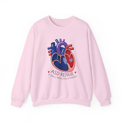 ASD Repair Heart Crewneck Sweatshirt — Autism Support Anatomical Heart Design