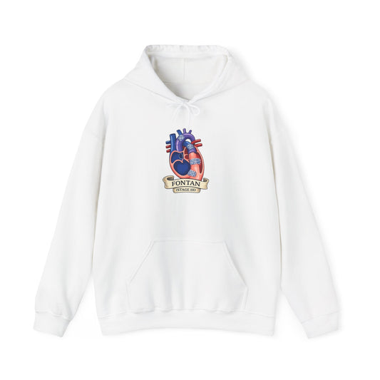 Anatomical Heart Hoodie — 'Fountain of Love' Graphic Pullover