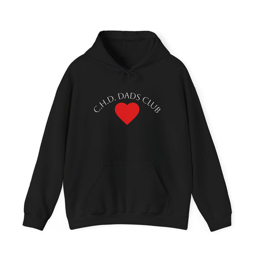 CHD Dads Club Hoodie — Minimal Heart Pullover for New & Expecting Fathers