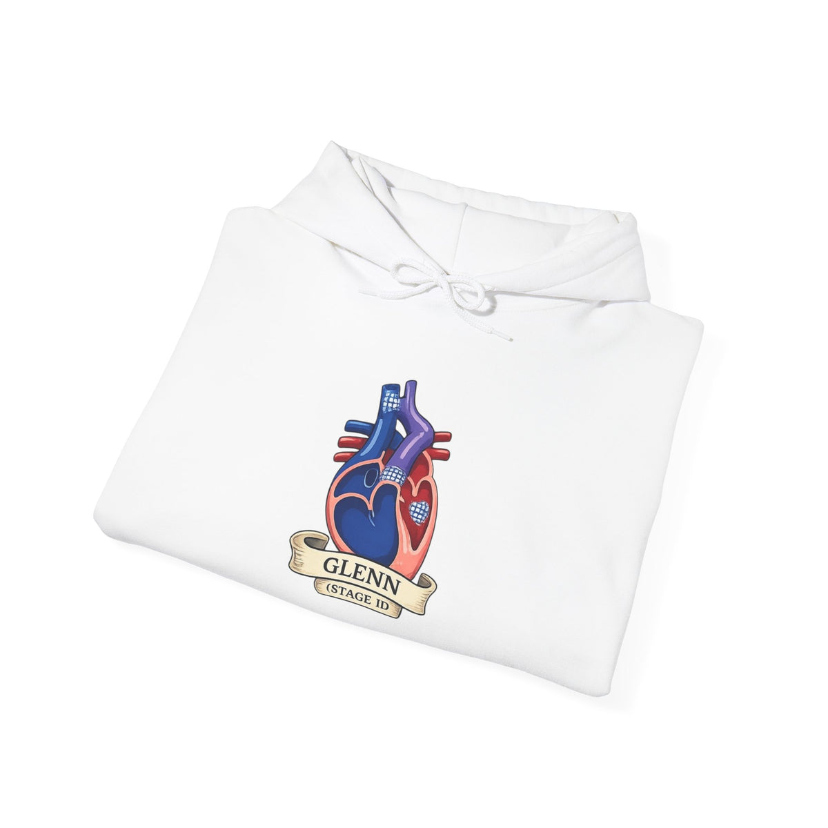 Anatomical Heart Hoodie — 'GLENN' Banner Vintage Tattoo Sweatshirt