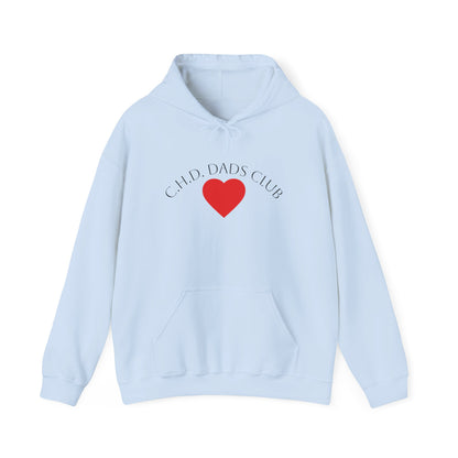 CHD Dads Club Hoodie — Minimal Heart Pullover for New & Expecting Fathers
