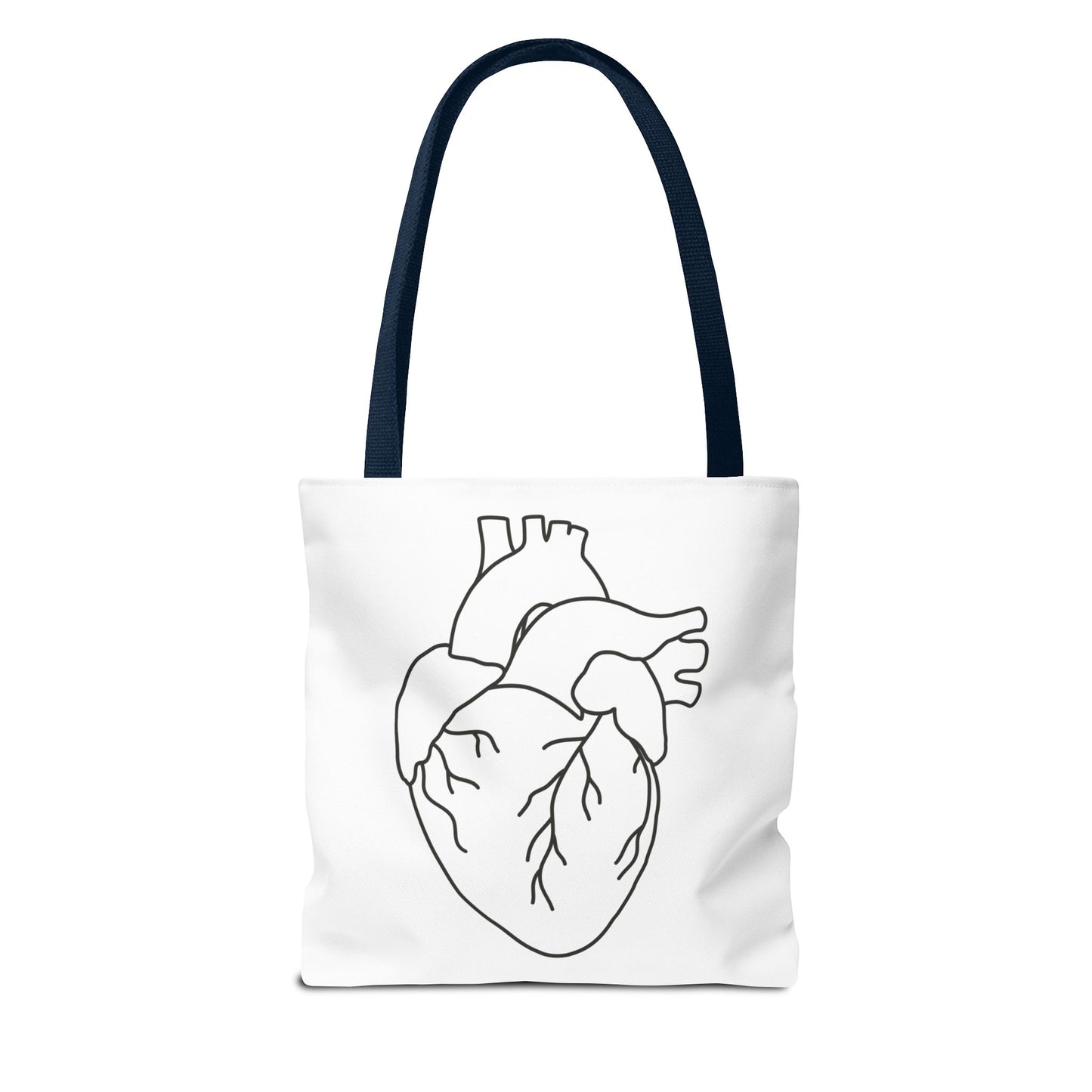 Anatomical Heart Tote Bag — Minimal Line Art Medical Shopper