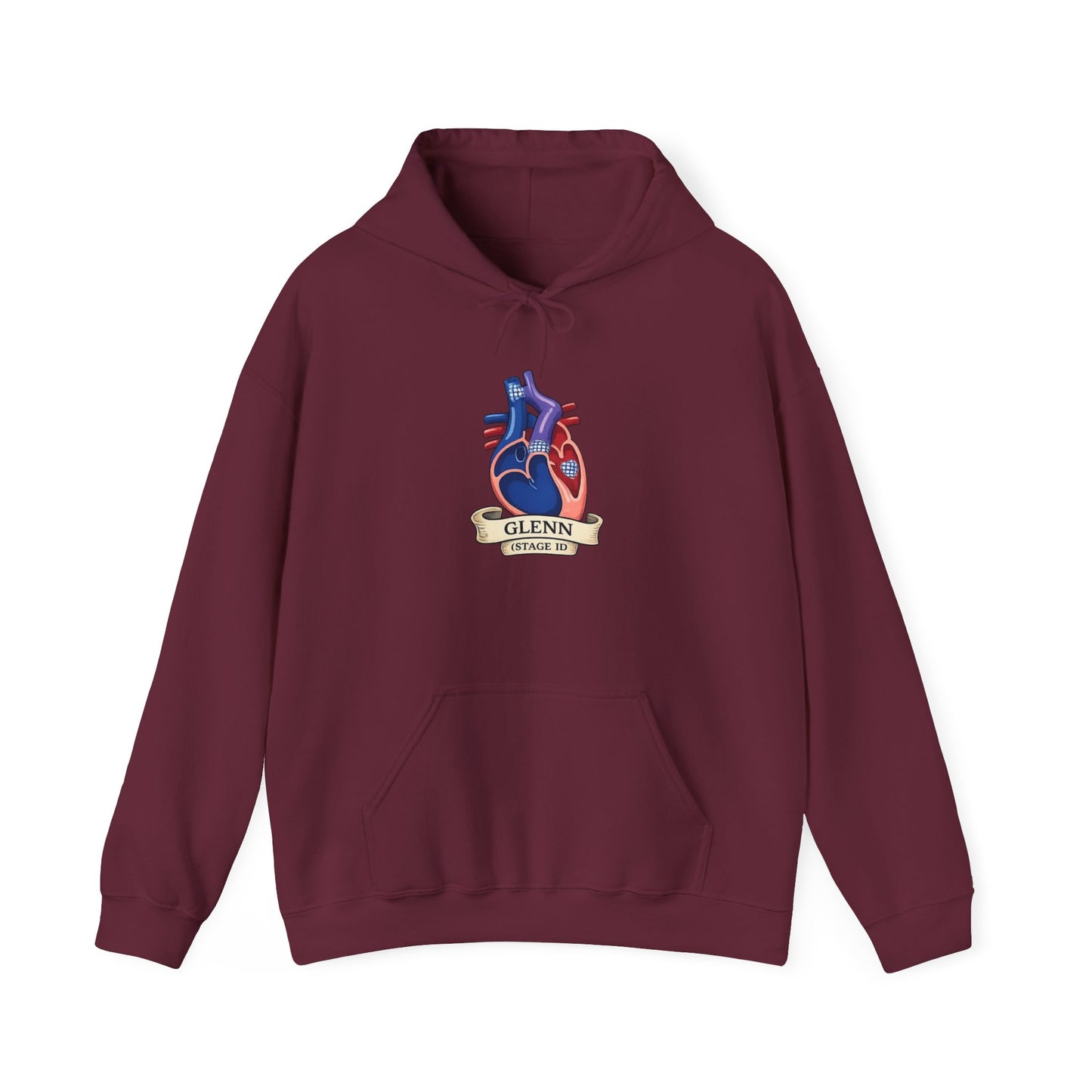 Anatomical Heart Hoodie — 'GLENN' Banner Vintage Tattoo Sweatshirt