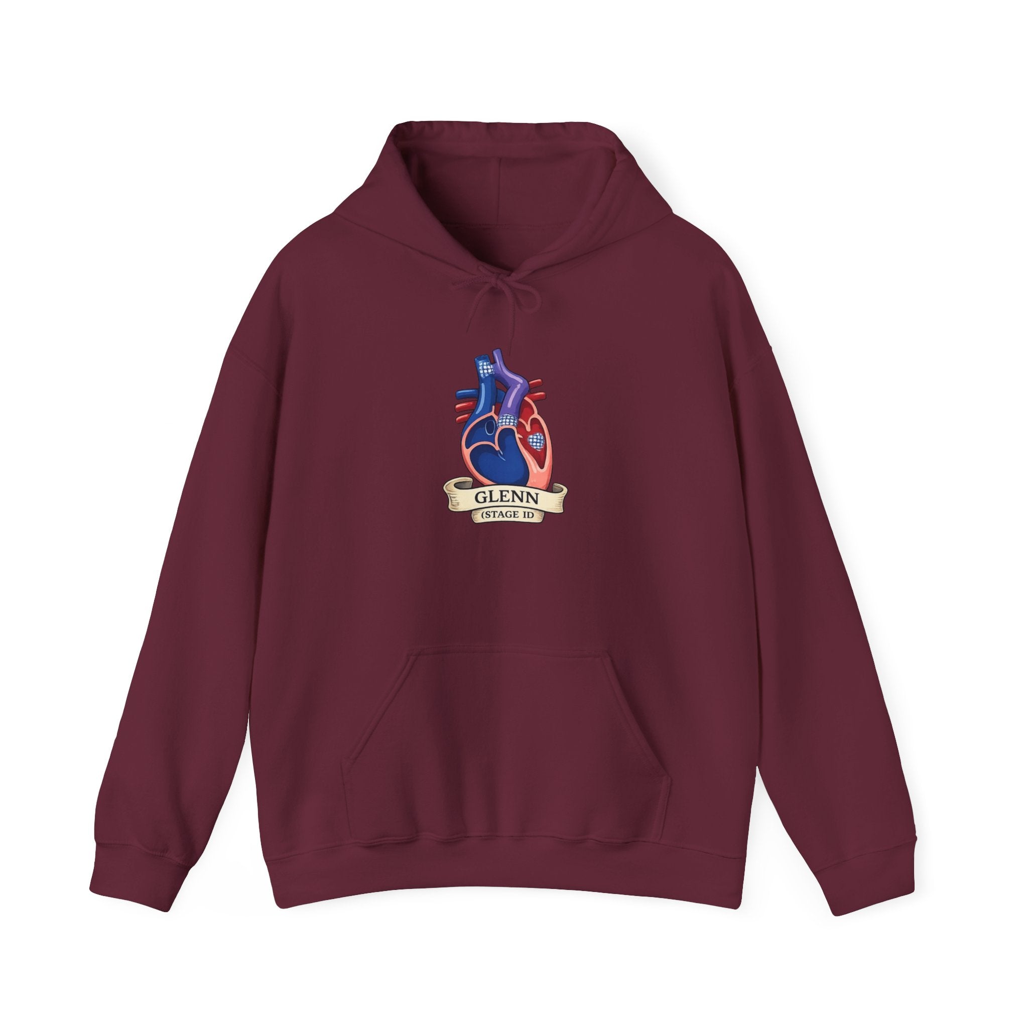 Anatomical Heart Hoodie — 'GLENN' Banner Vintage Tattoo Sweatshirt