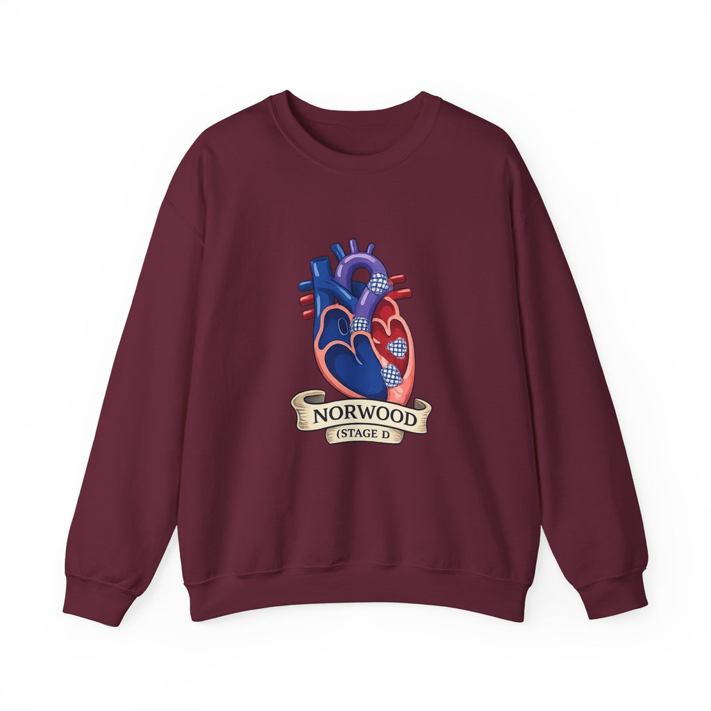 Crewneck Sweatshirt — Norwood Stage D Anatomical Heart Design