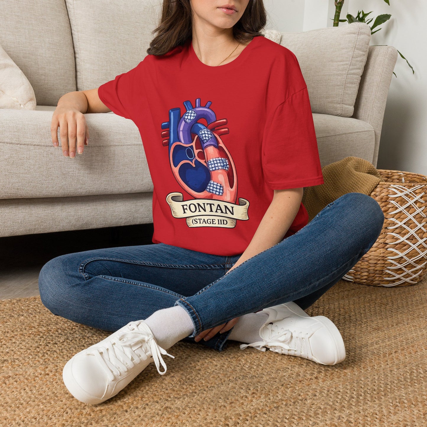 Anatomical Heart T-Shirt — 'FONTAN (Stage I/II)' Medical Illustration Tee