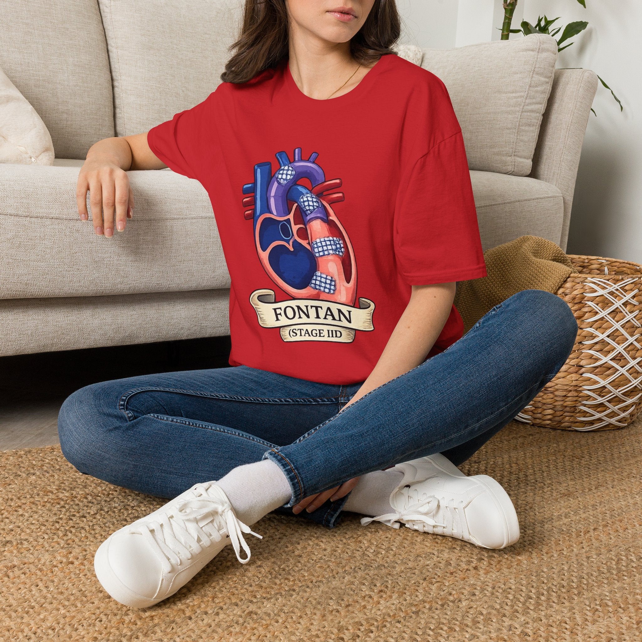 Anatomical Heart T-Shirt — 'FONTAN (Stage I/II)' Medical Illustration Tee