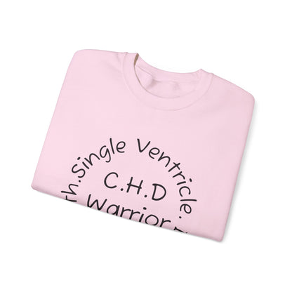 CHD Warrior Crewneck Sweatshirt — Single Ventricle, Tiny & Strong Circulation Awareness