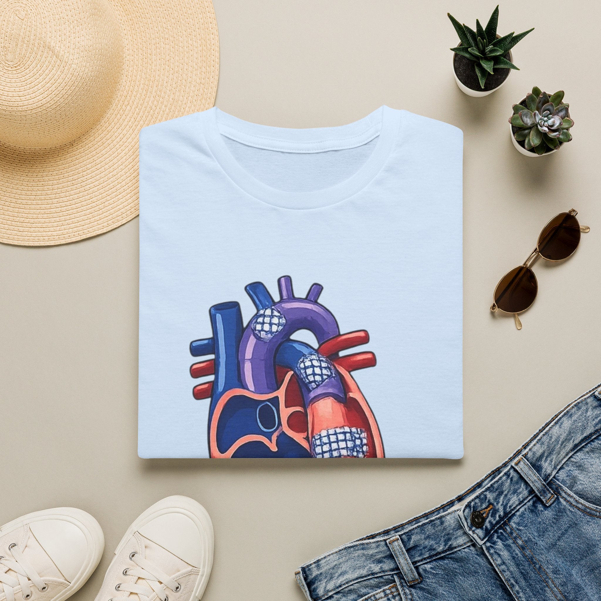 Anatomical Heart T-Shirt — 'FONTAN (Stage I/II)' Medical Illustration Tee