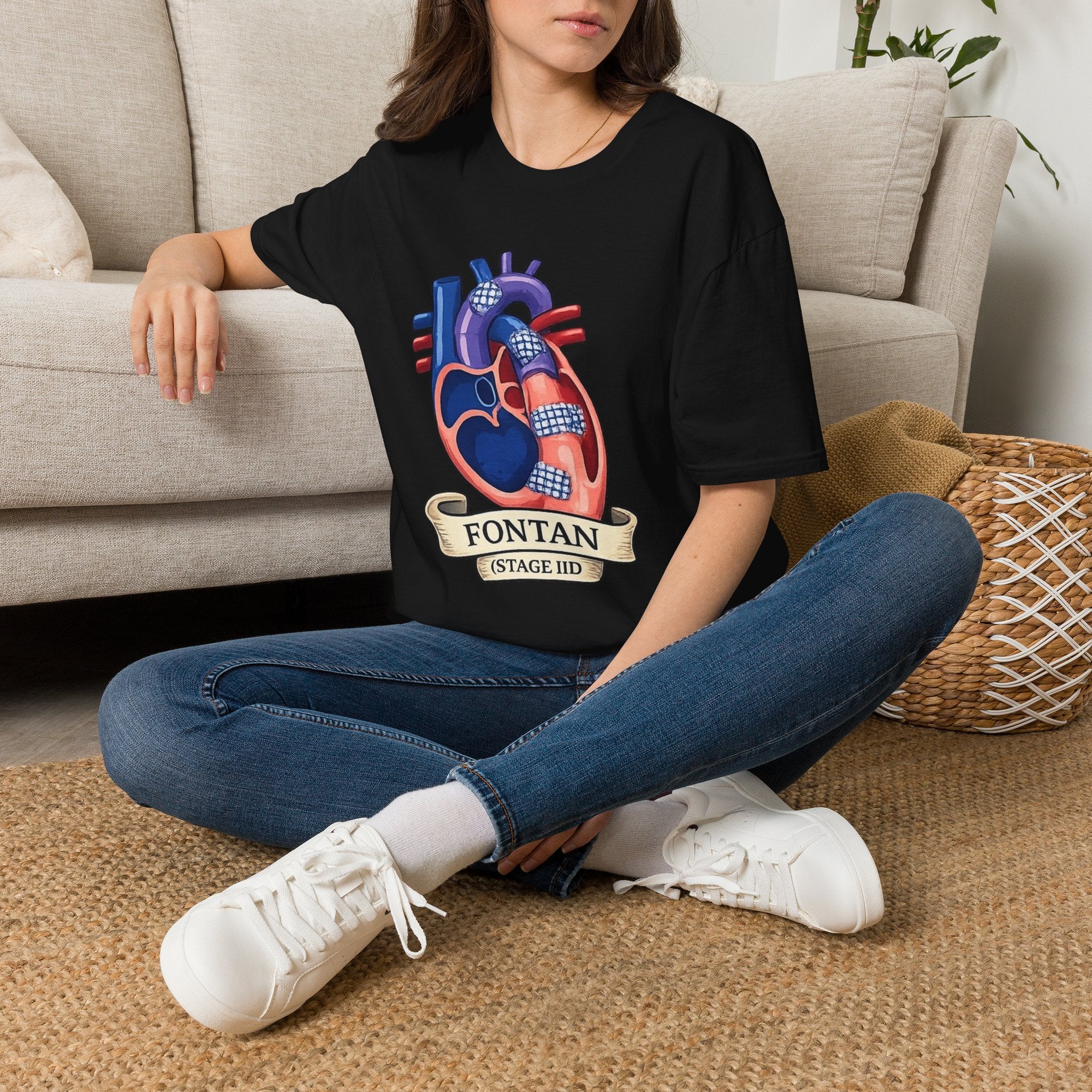 Anatomical Heart T-Shirt — 'FONTAN (Stage I/II)' Medical Illustration Tee
