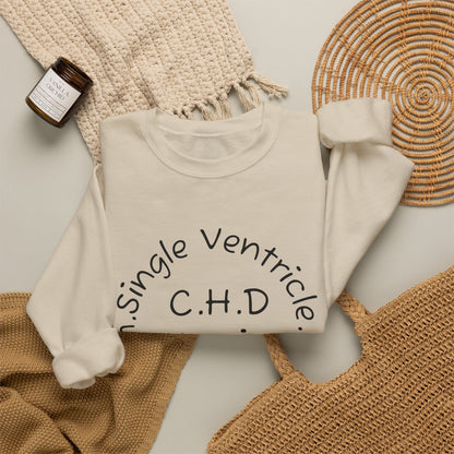 CHD Warrior Crewneck Sweatshirt — Single Ventricle, Tiny & Strong Circulation Awareness