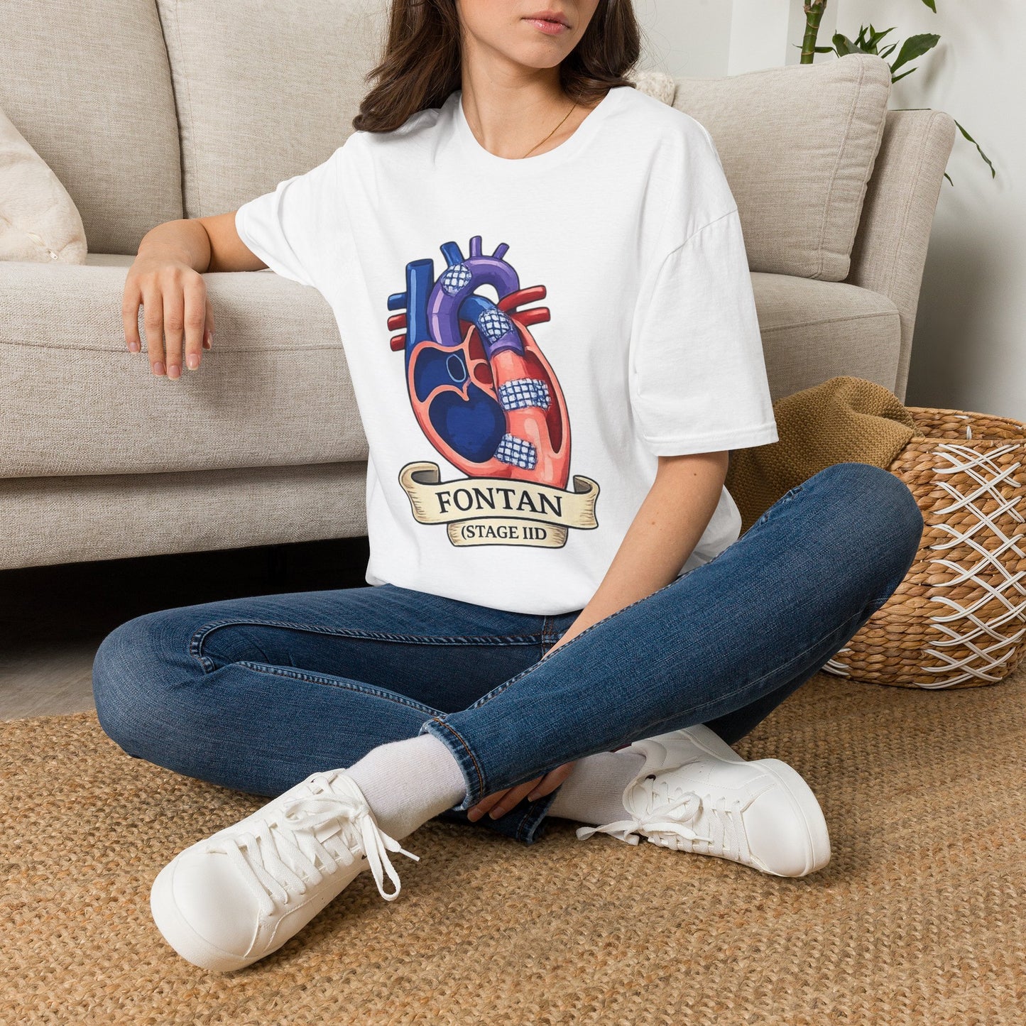 Anatomical Heart T-Shirt — 'FONTAN (Stage I/II)' Medical Illustration Tee