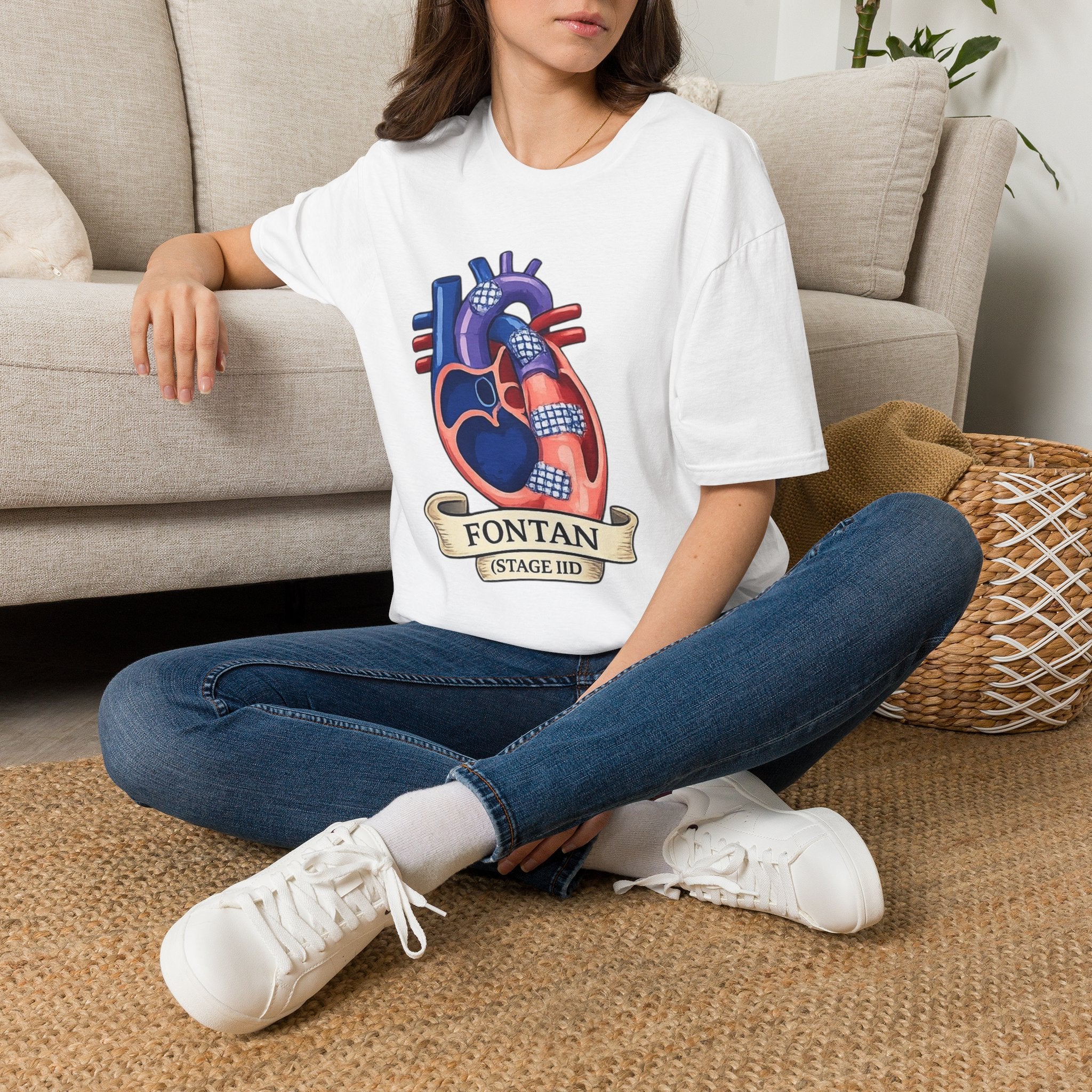 Anatomical Heart T-Shirt — 'FONTAN (Stage I/II)' Medical Illustration Tee